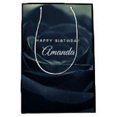 Zwart Roos Flower Dark Gothic Vibe Verjaardag Medium Cadeauzakje (Voorkant)
