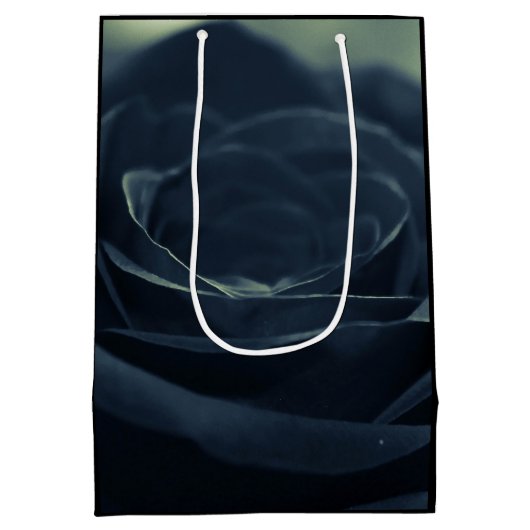Zwart Roos Flower Dark Gothic Vibe Verjaardag Medium Cadeauzakje (Achterkant)