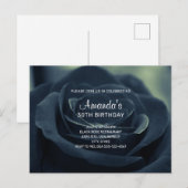 Zwart Roos Flower Dark Gothic Vibe Verjaardag Uitnodiging Briefkaart (Voorkant / Achterkant)