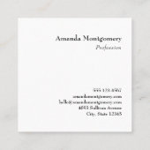 Zwart Roos Flower Dark Gothic Vibe Vierkante Visitekaartje (Achterkant)