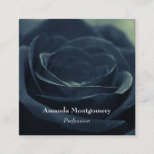 Zwart Roos Flower Dark Gothic Vibe Vierkante Visitekaartje (Voorkant)