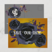 Zwart Roos foto Opslaan Onze Datum Briefkaart (Voorkant / Achterkant)