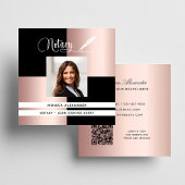 Zwart roos foto QR code lening ondertekenaar Vierkante Visitekaartje