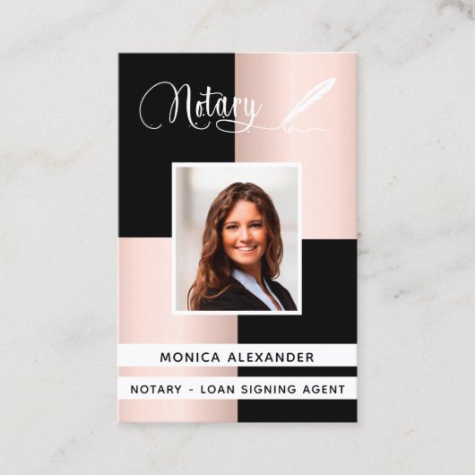 Zwart roos foto QR code lening ondertekenaar Visitekaartje (Voorkant)