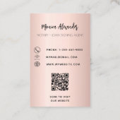 Zwart roos foto QR code lening ondertekenaar Visitekaartje (Achterkant)