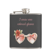 Zwart Roos gekleurde zonnebril Heupfles (Voorkant)