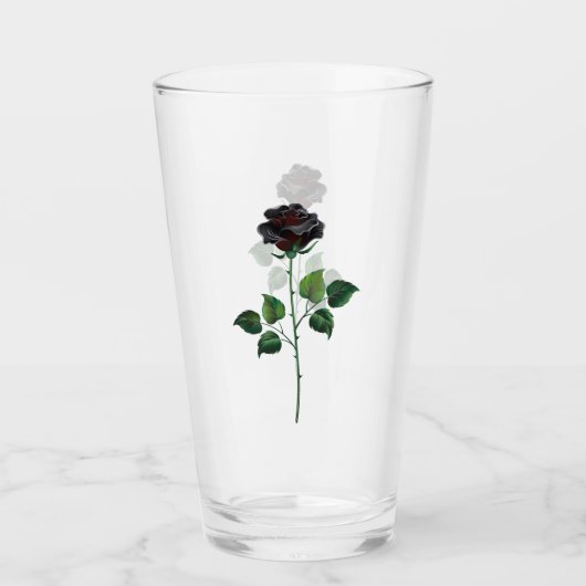 Zwart roos glas (Voorkant)