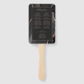 Zwart Roos Gold Agate Dark Weddenprogramma Handwaaier (Achterkant)