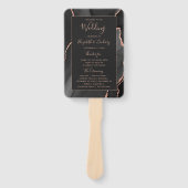 Zwart Roos Gold Agate Dark Weddenprogramma Handwaaier (Voorkant)