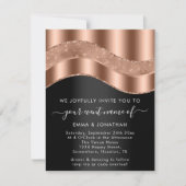 Zwart Roos Gold Border Glitter Wave QR Code (Voorkant)