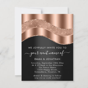 Zwart Roos Gold Border Glitter Wave QR Code