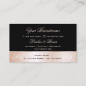 Zwart Roos Gold Decor Cute Flower met Initialen Visitekaartje (Achterkant)