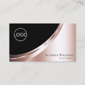 Zwart Roos Gold Decor met Logo en fotoluxe Visitekaartje (Voorkant)
