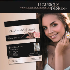 Zwart Roos Gold Decor Prachtige ventilator met fot Visitekaartje