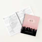Zwart Roos Gold Dripping Glitter Recept Kookboek Notitieboek (Binnen)