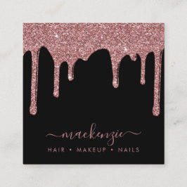 Zwart Roos Gold Driving Glitter Business Logo Vierkante Visitekaartje