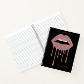 Zwart Roos Gold Driving Glitter Lips Makeup Notitieboek (Binnen)
