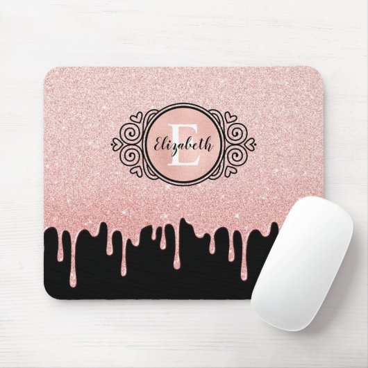 Zwart Roos Gold Driving Glitter Muismat (Met muis)