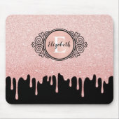 Zwart Roos Gold Driving Glitter Muismat (Voorkant)