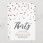 Zwart Roos Gold Eenvoudig 30e verjaardag Kaart (Voorkant / Achterkant)