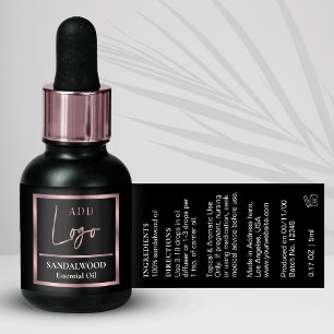 Zwart Roos Gold Essential Oil Kleine druppelflesje Etiket