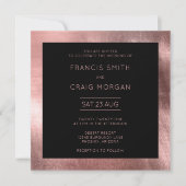 Zwart Roos Gold Foil Modern Wedding Kaart (Voorkant)