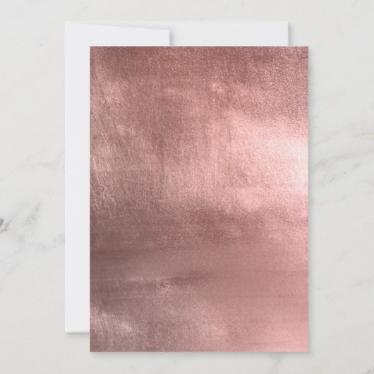 Zwart Roos Gold Foil Modern Wedding Kaart (Achterkant)