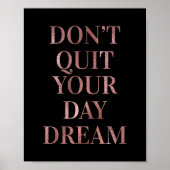 Zwart Roos Gold Glam sluit je dagdroom niet uit Poster (Voorkant)