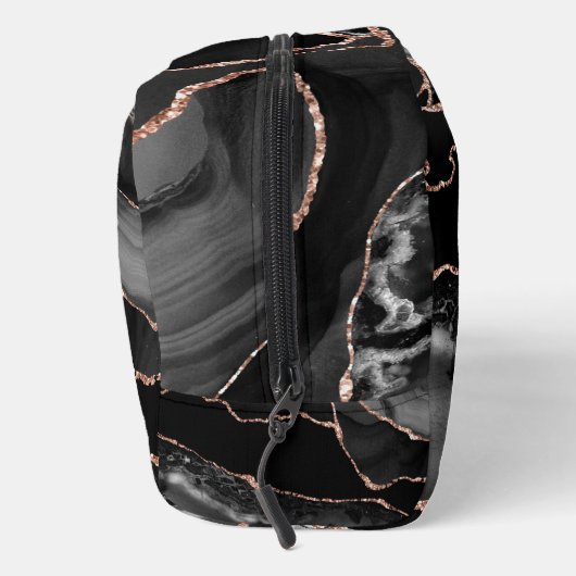 Zwart Roos Gold Glitter Agate Dopp Kit Toilettasje (Rechts)