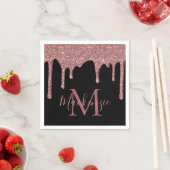 Zwart Roos Gold Glitter Drivers Monogram Servet (Insitu)