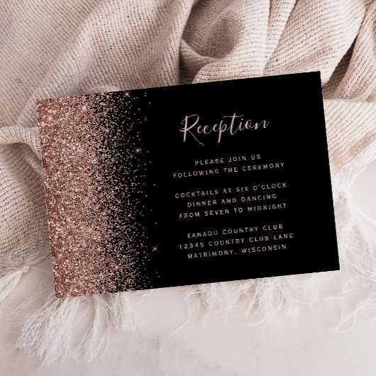 Zwart Roos Gold Glitter Edge Weddenschappen Informatiekaartje