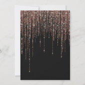Zwart Roos Gold Glitter Fringe Curtain Weddenschap Kaart (Achterkant)
