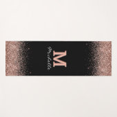 Zwart Roos Gold Glitter Monogram Yogamat (Voorkant (horizontaal))