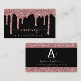 Zwart Roos Gold Glitter-schijven Bedrijfs Logo Visitekaartje