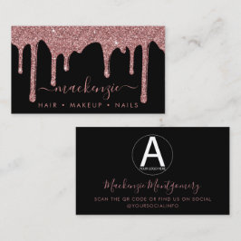 Zwart Roos Gold Glitter-schijven Bedrijfs Logo Visitekaartje