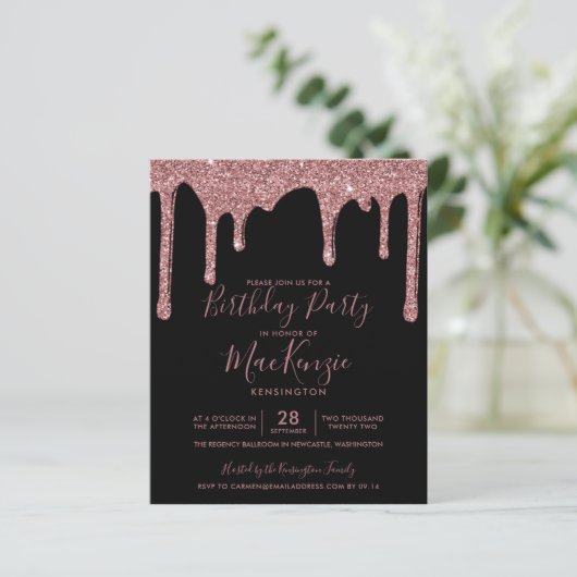 Zwart Roos Gold Glitter-schijven 's ochtends (Staand voorkant)