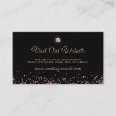 Zwart Roos Gold Glitter-script Informatiekaartje (Voorkant)