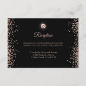 Zwart Roos Gold Glitter-script Informatiekaartje (Voorkant)