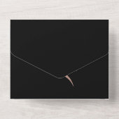 Zwart Roos Gold Glitter Wedding Art Deco All In One Uitnodiging (Achterkant)