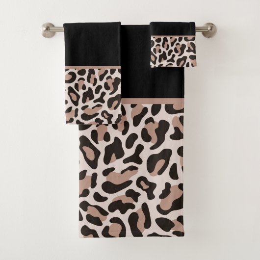 Zwart-Roos Gold-leopard-afdruk Bad Handdoek (Insitu)
