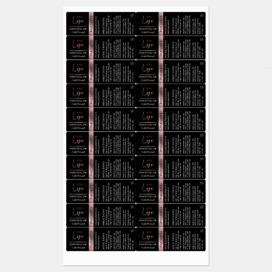 Zwart & Roos Gold Logo Essential Oil Waterproof Labels (Vel)