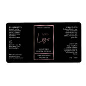 Zwart & Roos Gold Logo Room Spray Flessenlabel Etiket (Voorkant)