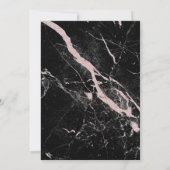 Zwart Roos Gold Marble Minimal Elegant Wedding Inv Kaart (Achterkant)