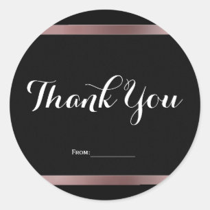Zwart-Roos Gold Mauve Pink Party Favor Ronde Sticker