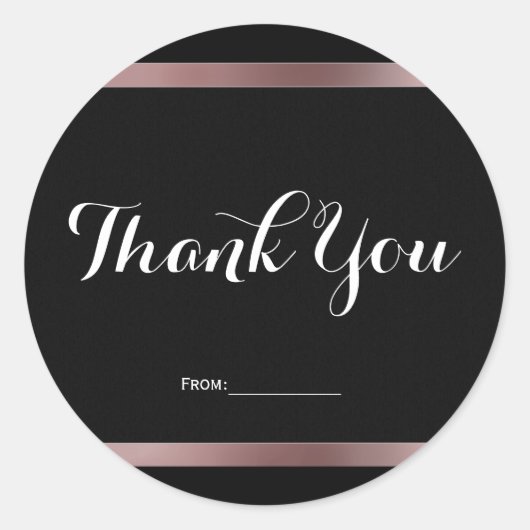 Zwart-Roos Gold Mauve Pink Party Favor Ronde Sticker (Voorkant)