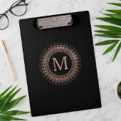 Zwart Roos Gold Medallion Monogram Klembord