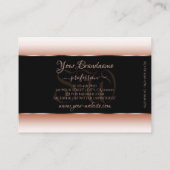 Zwart Roos Gold Oval Lijst Initiaal Roos Gradiënt Visitekaartje (Achterkant)