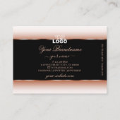 Zwart Roos Gold Oval Lijst Logo Golden Ombre Visitekaartje (Achterkant)