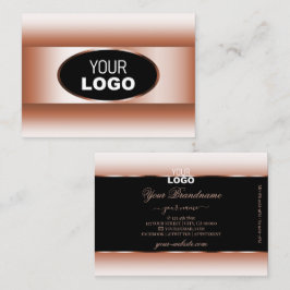 Zwart Roos Gold Oval Lijst Logo Golden Ombre Visitekaartje