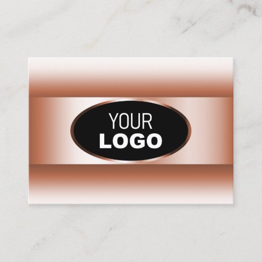 Zwart Roos Gold Oval Lijst Logo Golden Ombre Visitekaartje (Voorkant)